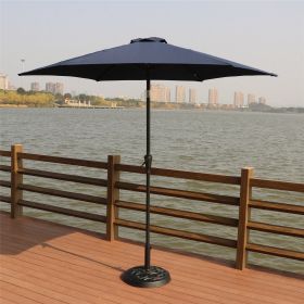 8.8 feet Outdoor Aluminum Patio Umbrella, Patio Umbrella, Market Umbrella with 33 pounds Round Resin Umbrella Base, Push Button Tilt and Crank lift, N