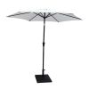 8.8 feet Outdoor Aluminum Patio Umbrella, Patio Umbrella, Market Umbrella with 42 Pound Square Resin Umbrella Base, Push Button Tilt and Crank lift, C