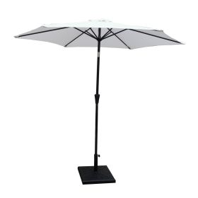 8.8 feet Outdoor Aluminum Patio Umbrella, Patio Umbrella, Market Umbrella with 42 Pound Square Resin Umbrella Base, Push Button Tilt and Crank lift, C