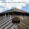 10' X 12' Hardtop Gazebo, Aluminum Metal Gazebo with Galvanized Steel Double Roof Canopy, Curtain and Netting, Permanent Gazebo Pavilion for Party, We