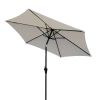 8.8 feet Outdoor Aluminum Patio Umbrella, Patio Umbrella, Market Umbrella with 42 Pound Square Resin Umbrella Base, Push Button Tilt and Crank lift, C