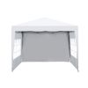 Outdoor 10x 10Ft Pop Up Gazebo Canopy Tent Removable Sidewall with Zipper,2pcs Sidewall with Windows,with 4pcs Weight sand bag,with Carry Bag,White