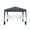 Outdoor 10x 10Ft Pop Up Gazebo Canopy Tent Removable Sidewall with Zipper,2pcs Sidewall with Windows,with 4pcs Weight sand bag,with Carry Bag-black