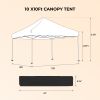 Outdoor 10x 10Ft Pop Up Gazebo Canopy Tent Removable Sidewall with Zipper,2pcs Sidewall with Windows,with 4pcs Weight sand bag,with Carry Bag-black