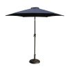 8.8 feet Outdoor Aluminum Patio Umbrella, Patio Umbrella, Market Umbrella with 33 pounds Round Resin Umbrella Base, Push Button Tilt and Crank lift, N