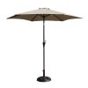 8.8 feet Outdoor Aluminum Patio Umbrella, Patio Umbrella, Market Umbrella with 33 pounds Round Resin Umbrella Base, Push Button Tilt and Crank lift, G