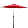 8.8 feet Outdoor Aluminum Patio Umbrella, Patio Umbrella, Market Umbrella with 33 pounds Round Resin Umbrella Base, Push Button Tilt and Crank lift, R