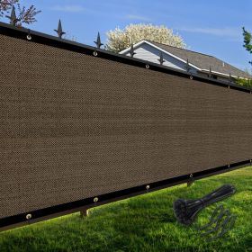 Artpuch Privacy Fence Screen Brown Customized Outdoor Mesh Panels for Backyard, Balcony,Patio,Construction Site with Zip Ties (Color: Brown, size: 3x215 ft)