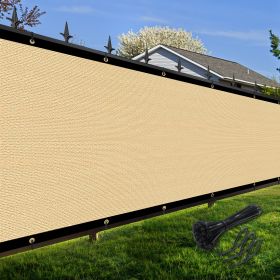 Artpuch Privacy Fence Screen Sand Customized Outdoor Mesh Panels for Backyard, Balcony,Patio,Construction Site with Zip Ties (Color: Sand, size: 4x201 ft)