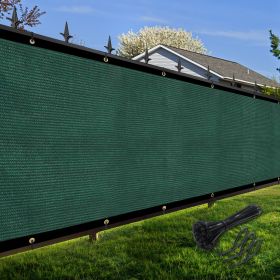 Artpuch Privacy Fence Screen Dark Green Customized Outdoor Mesh Panels for Backyard, Balcony,Patio,Construction Site with Zip Ties (Color: Dark Green, size: 6x63 ft)