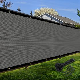 Artpuch Privacy Fence Screen Dark Grey Customized Outdoor Mesh Panels for Backyard, Balcony,Patio,Construction Site with Zip Ties (Color: Dark Grey, size: 6x190 ft)