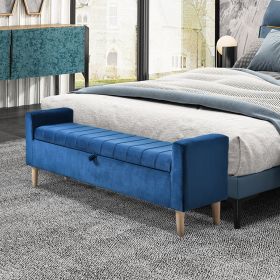 48'' Storage Ottoman Bench, Bench with Storage, for Entryway, Bedroom, Living Room (Color: as Pic)