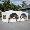 10'x20' Pop Up Canopy Tent with 6 Sidewalls, Ez Pop Up Outdoor Canopy for Parties, Waterproof Commercial Tent with 3 Adjustable Heights, Carry Bag, 6